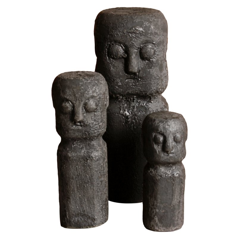 Ceramic Sumba Statue S Black (Set of 6)