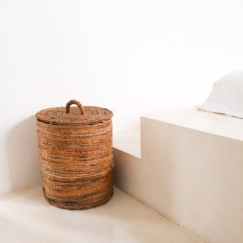 Laundry Basket with Lid OMBAK made from Banana Fibre