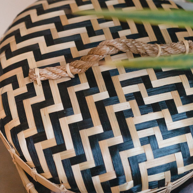 Laundry Basket with Lid NABIRE made from Bamboo