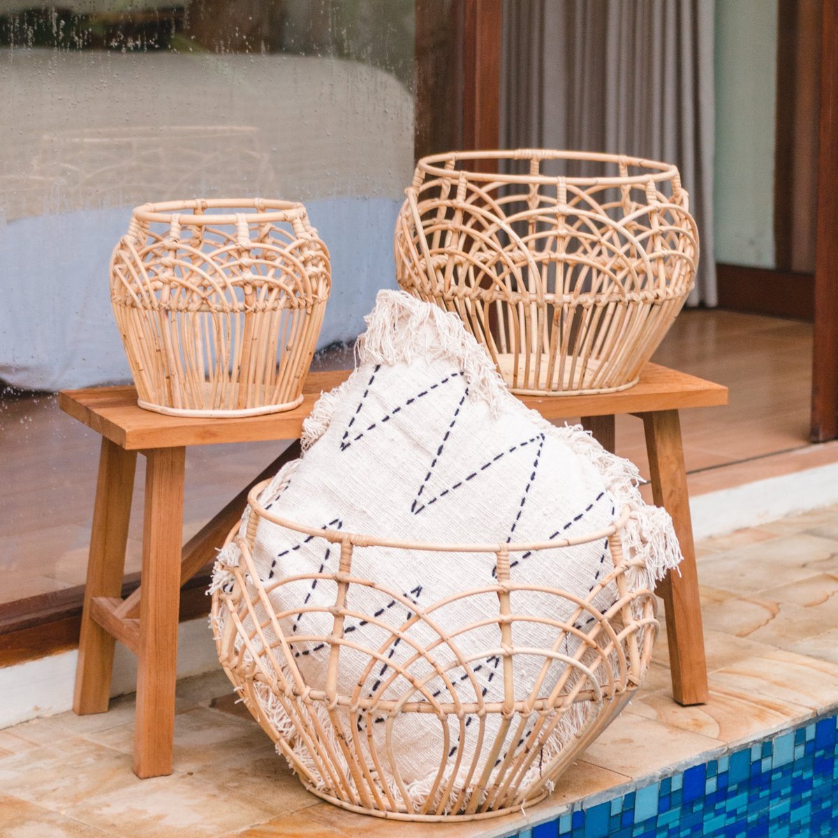 Plant Basket | Laundry Basket | Storage Basket RAHINA made from Rattan (3 sizes)