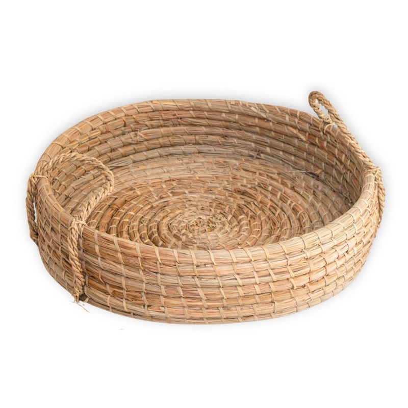 Round Tray Woven from Seagrass PINTU Decorative Serving Tray (2 sizes)