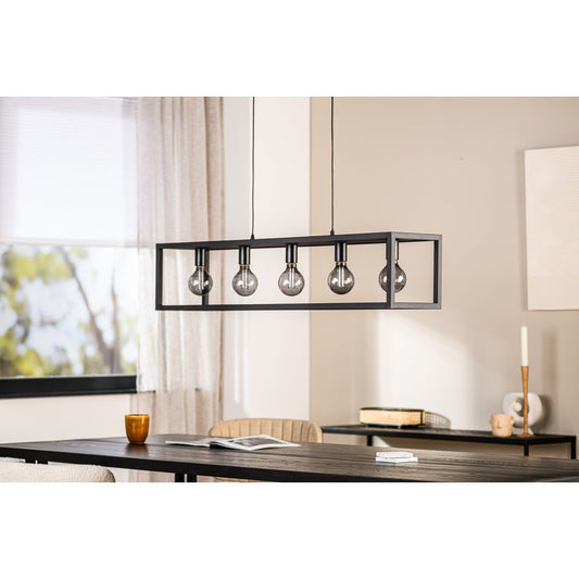 Hanging lamp, 5-light, H340 black