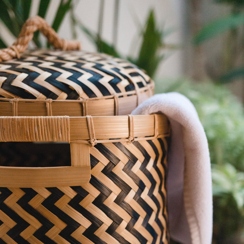 Laundry Basket with Lid NABIRE made from Bamboo