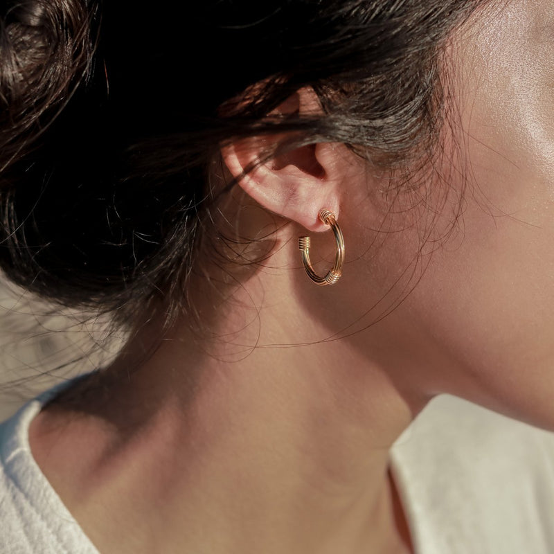 Hoop earrings 18k gold plated - minimalist earrings - round earrings made of 925 silver gold vermeil - MELASTI