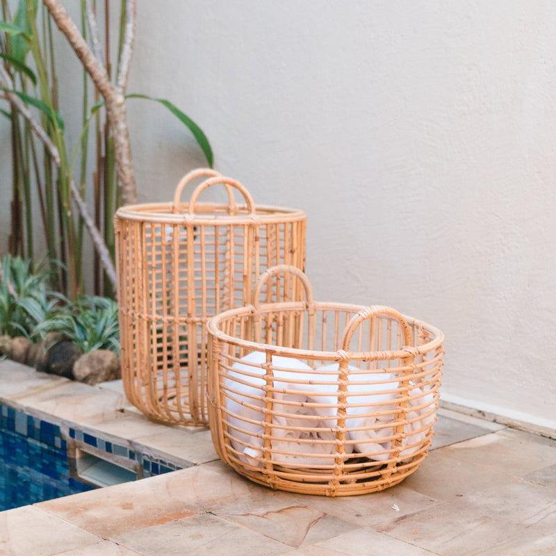 Laundry Basket | Plant Basket | Storage Basket JEMUH Made of Rattan (2 sizes)