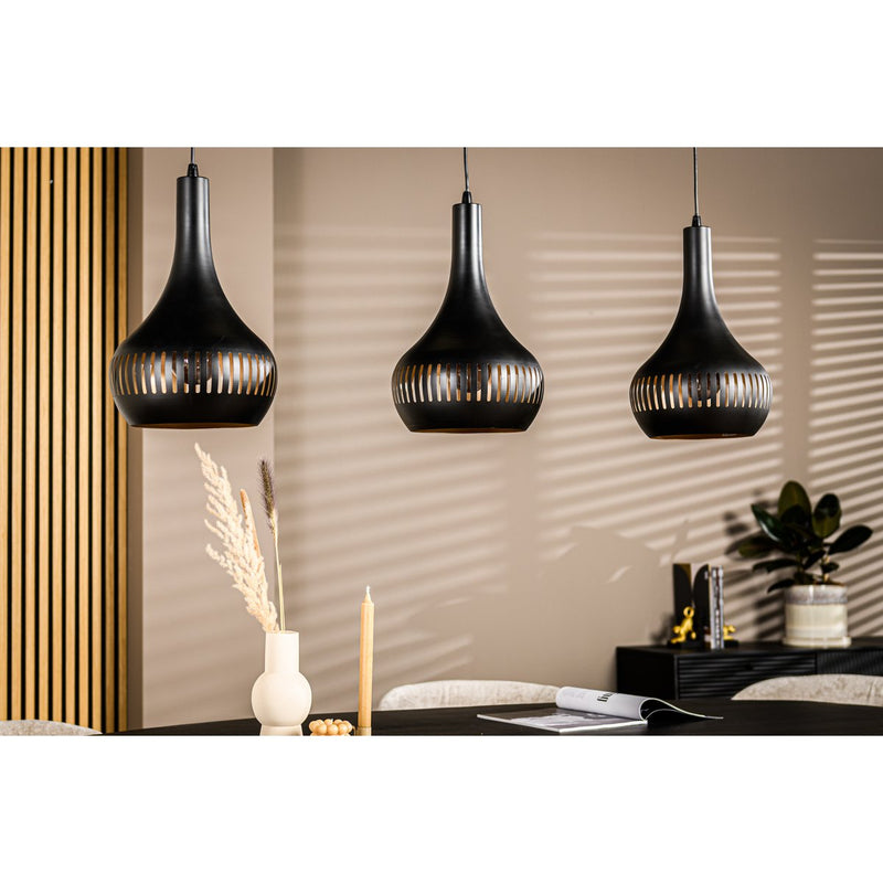 Hanging lamp, 3-light, H340 black