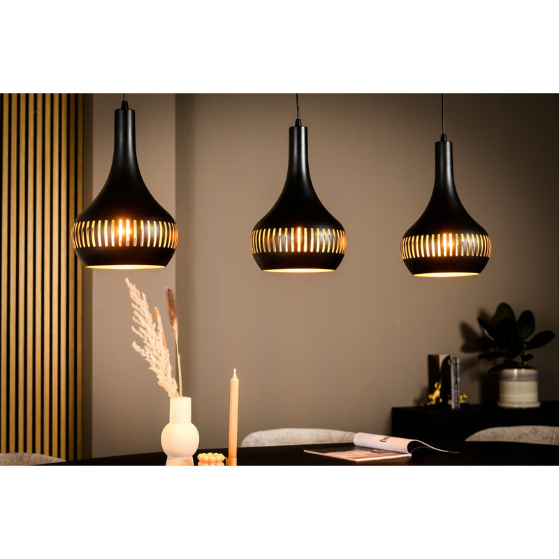 Hanging lamp, 3-light, H340 black