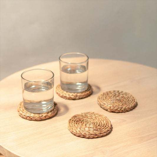 Coasters Woven from Seagrass Set of 4 or 8 Handmade Round Coasters SUKU