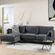 3 seater sofa CL left, Fashion Velvet fabric, F411 dark gray