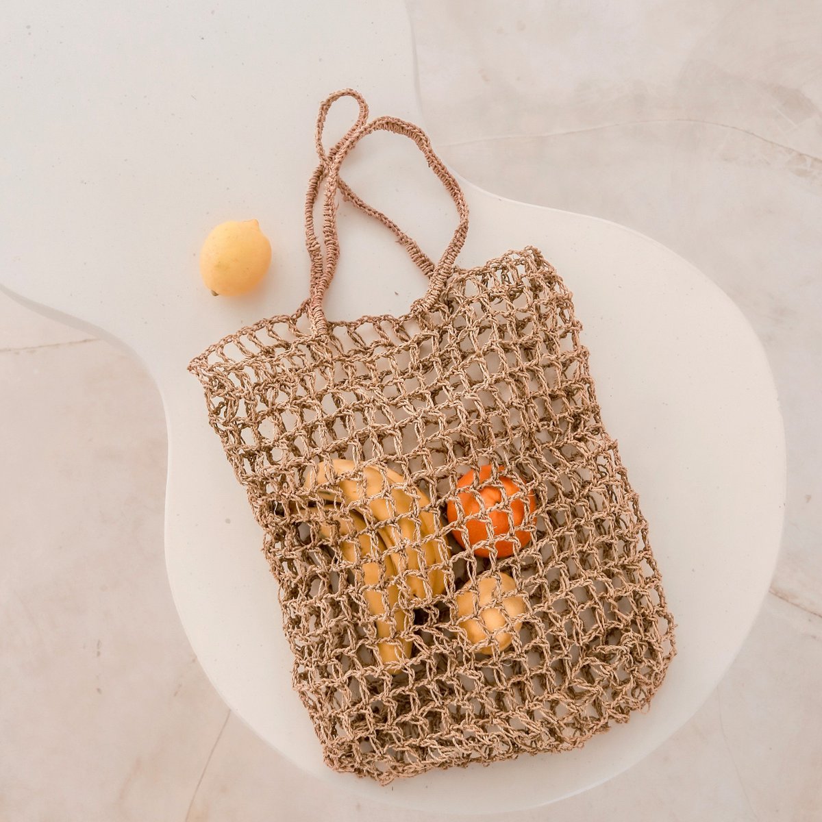 Raffia String Bag | Handgeweven herbruikbare boodschappentas CANANG