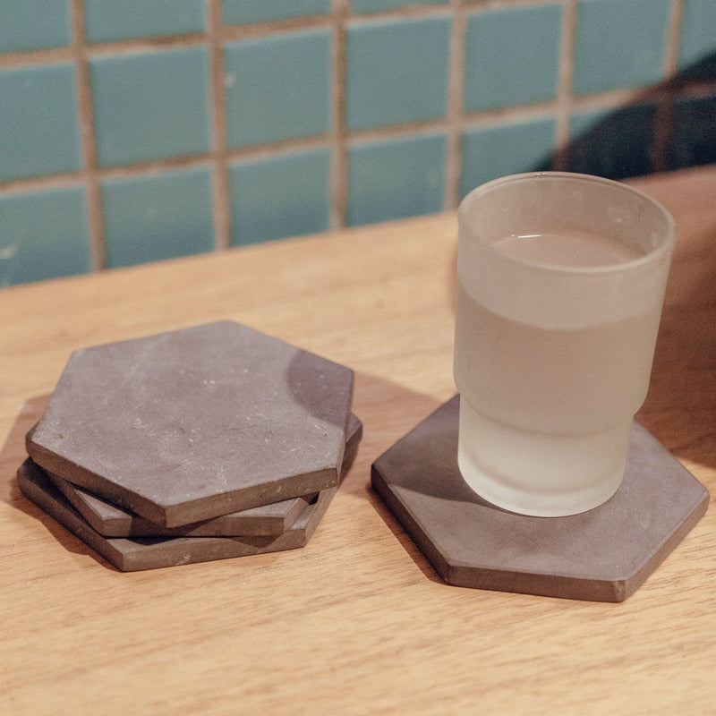 Marble Coasters Handmade Set of 4 or 8 INAI (grey)