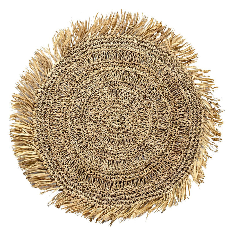 Placemat (Set of 2, 4 or 6) 45 cm Round Boho Table Mat WAISAI Made from Raffia