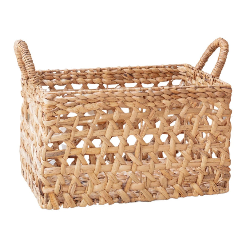 Storage Basket Rectangular Shelf Basket TANGAN Woven by Hand from Water Hyacinth (2 sizes)