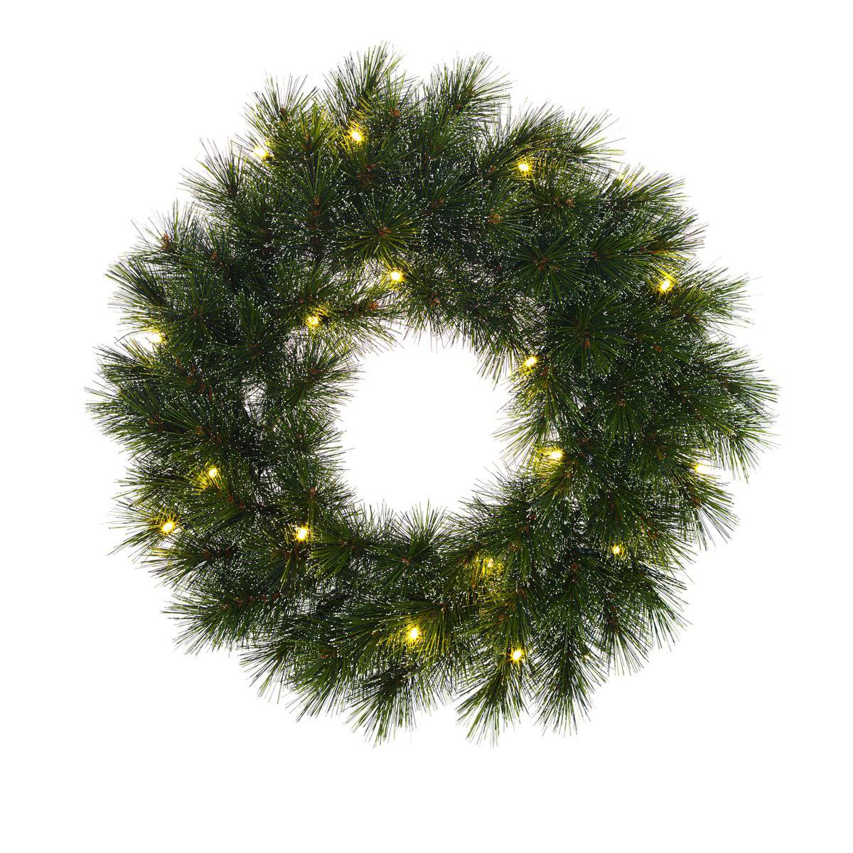 Glendon Christmas Wreath with LED Lighting - Ø45 cm - Green