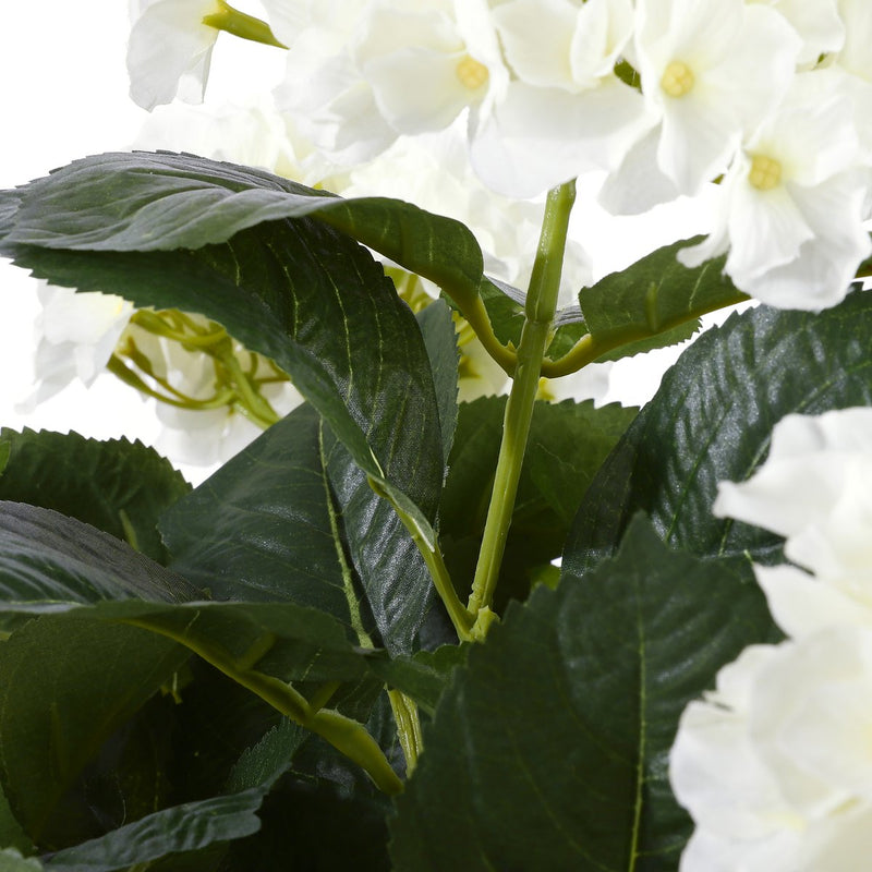 Artificial Hydrangea Plant in Flower Pot Stan - H45 x Ø45 cm - White