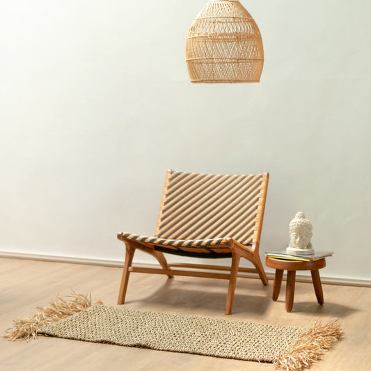 Seagrass Rug with Tassles 120x60 cm Woven Boho Carpet made of Seagrass BARA