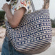 Blue Shopping Bag | Beach Bag | Tote Bag KIDUL made of Rattan