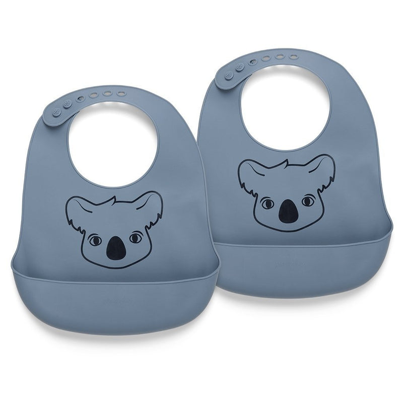 Alfie silicone short bib 2-pack with print