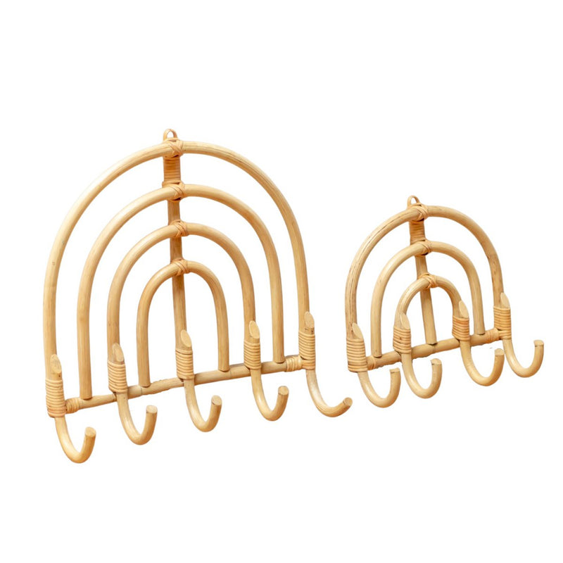 Rattan Coat Rack Coat Hooks Beige Wall Hooks MAKU (2 sizes)