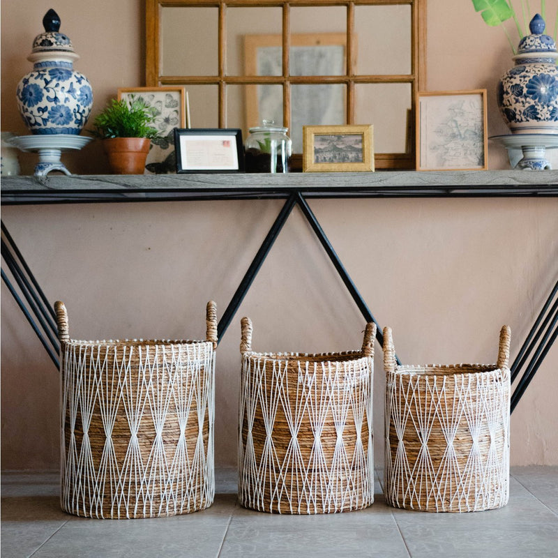 Boho Laundry Basket | Plant Basket | Storage Basket MANDURO made of Banana Fibre (3 sizes)