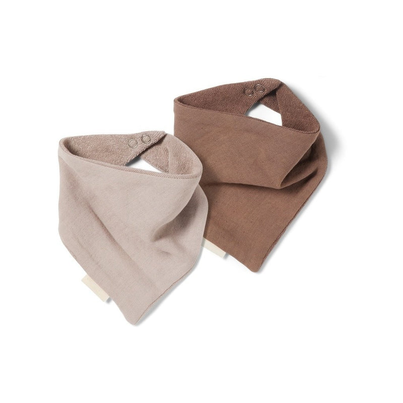 Acile terry bib 2-pack-Cobblestone / Cappuccino