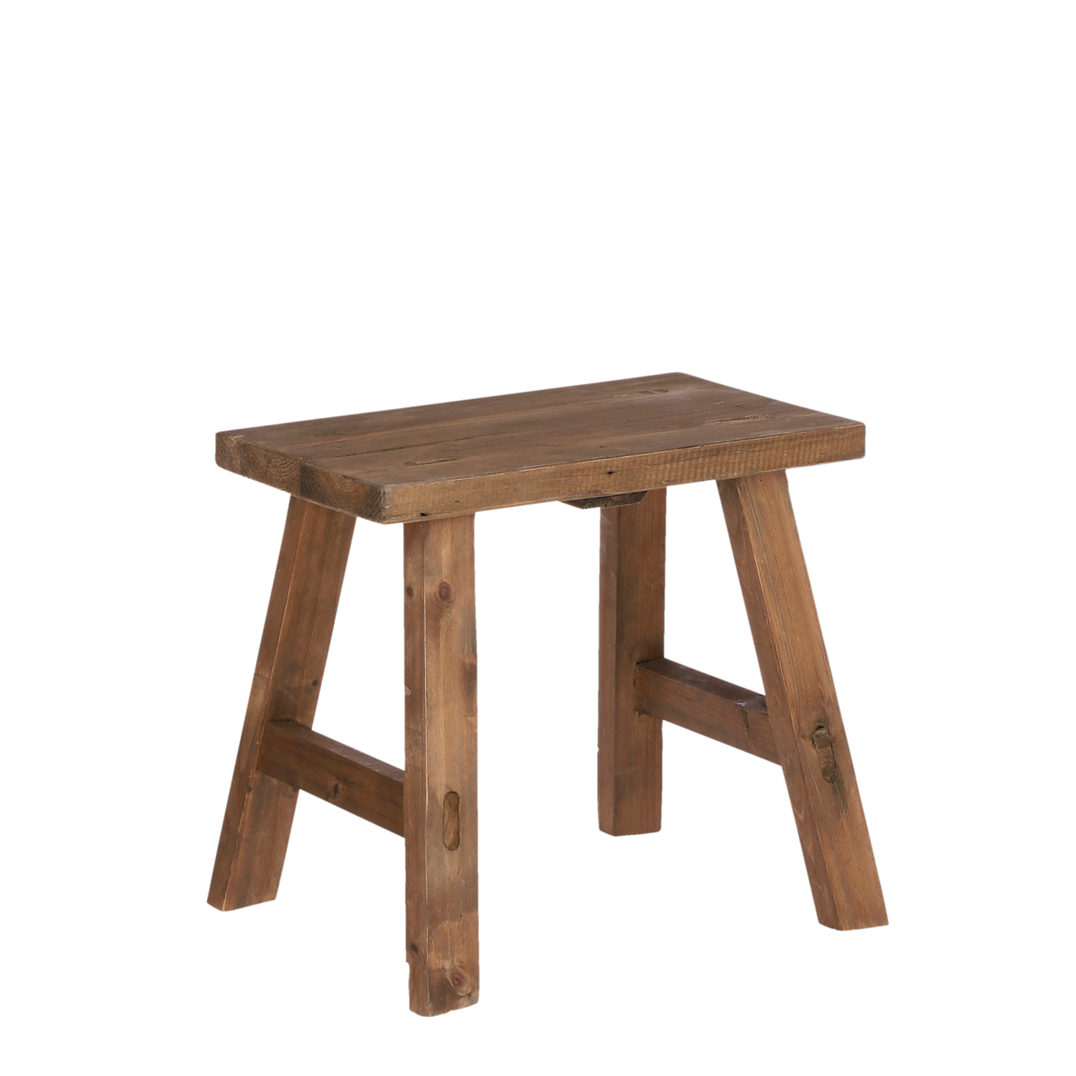 Bold Wooden Stool - L38 x W29 x H34 cm - Recycled Wood - Brown