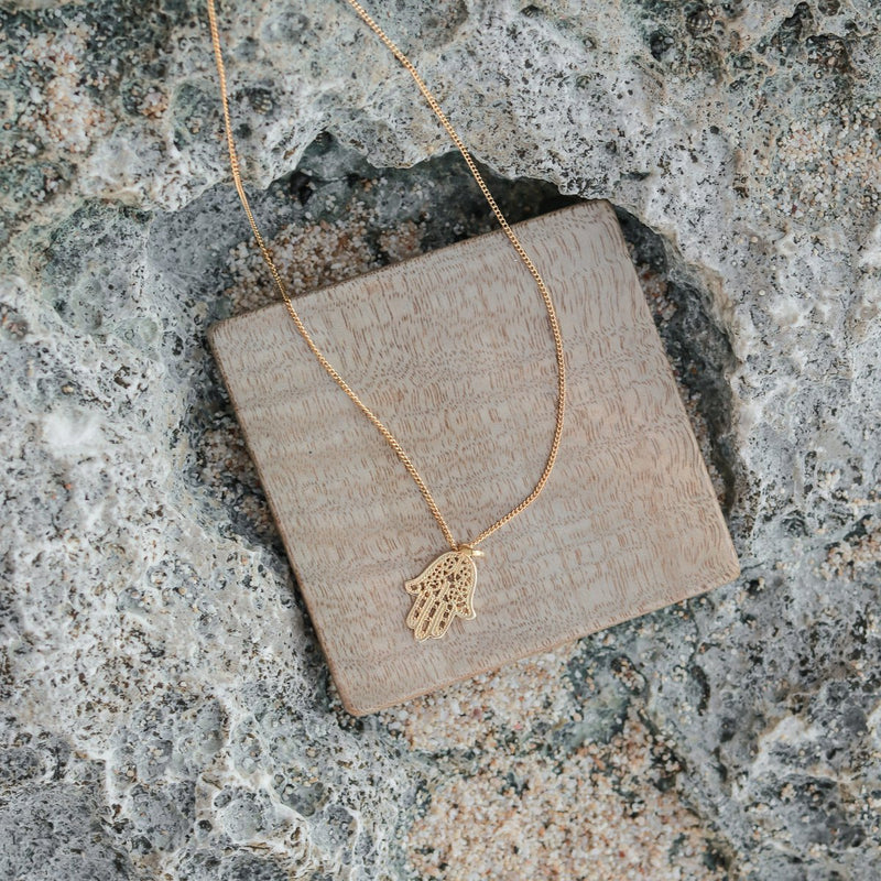 Dainty necklace 18k gold plated - gold 40 cm chain made of 925 silver gold vermeil - with Bali style pendant - KRAJAN gold