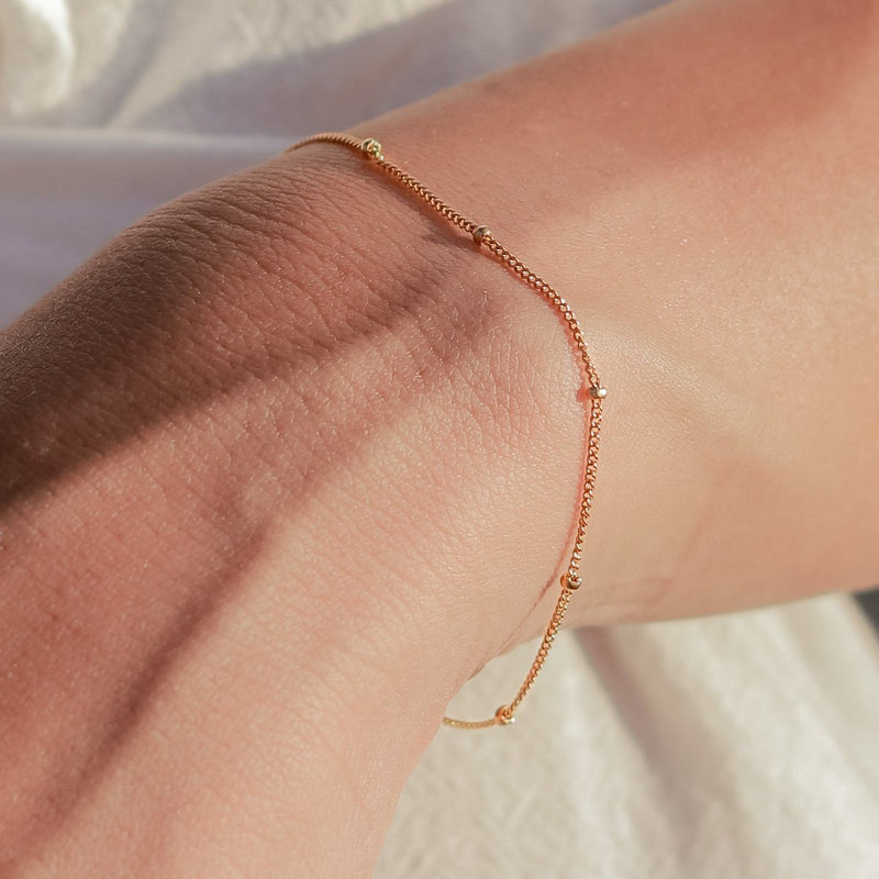 Dainty bracelet 18k gold plated - golden bracelet made of 925 silver gold vermeil - link bracelet minimalist decorated - BRAWA gold