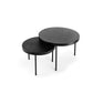 Round coffee table, set of 2, B340 black