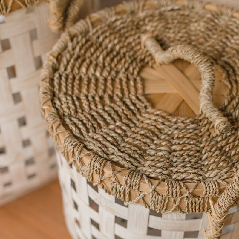 Laundry Basket with Lid IRAYA made from Bamboo