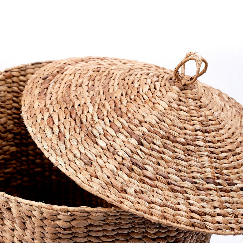 Laundry Basket with Lid GARUT made from Water Hyacinth (3 sizes)