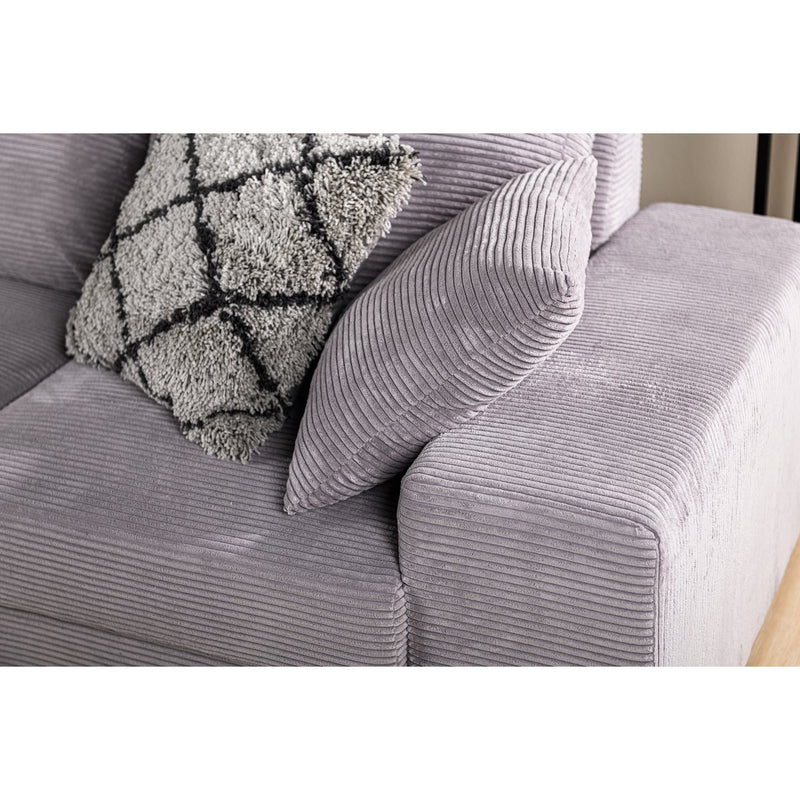 3 seater sofa CL left, fabric RIB, RIB311 gray