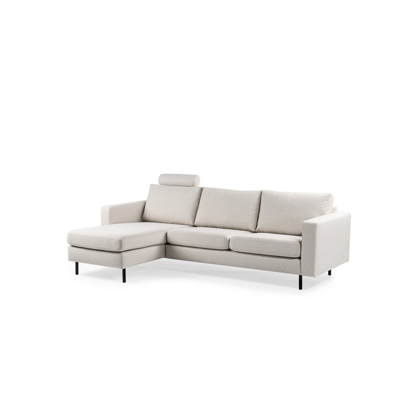 3 seater sofa CL L+R, with headrest, Dillon fabric, D820 ivory