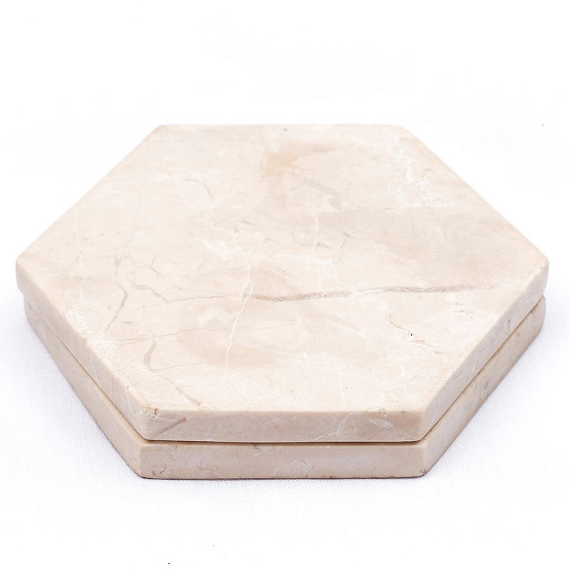 Marble Coasters Handmade Set of 4 or 8 INAI (white)