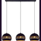 Hanging lamp, 3-light, H340 black