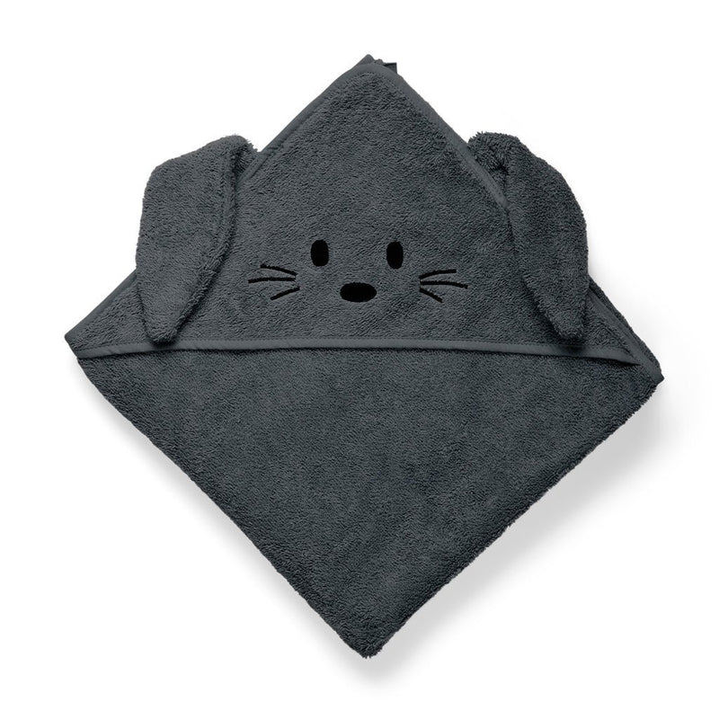 Aki hooded baby towel-Asphalt