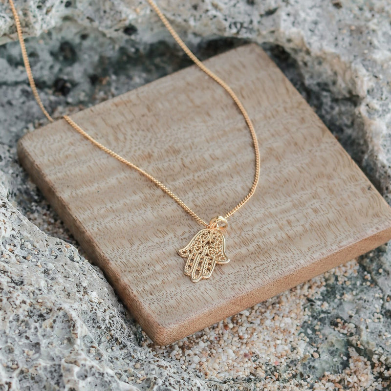 Dainty necklace 18k gold plated - gold 40 cm chain made of 925 silver gold vermeil - with Bali style pendant - KRAJAN gold