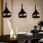 Hanging lamp, 3-light, H340 black