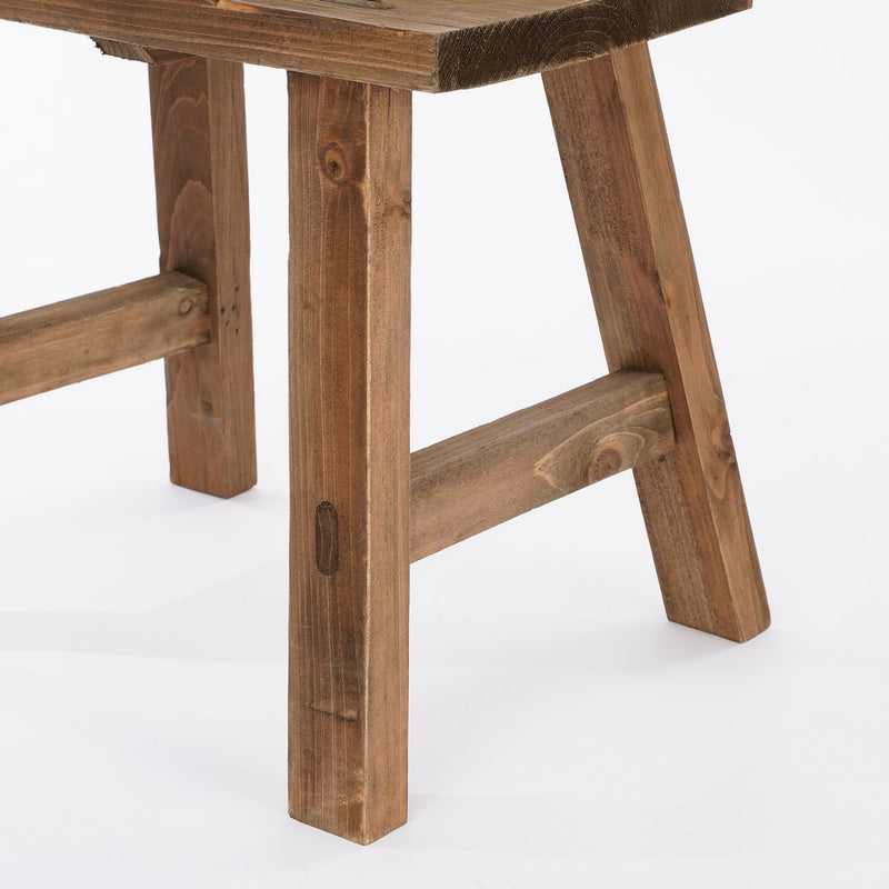 Bold Wooden Stool - L38 x W29 x H34 cm - Recycled Wood - Brown