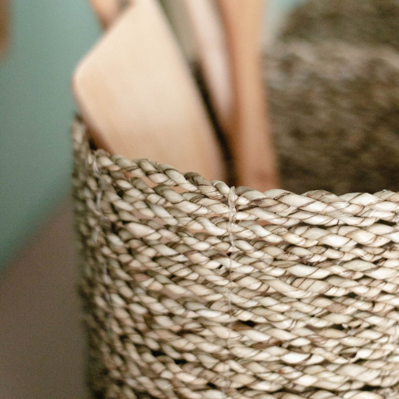 Small Seagrass Basket BHINNEKA | Plant Basket | Woven Boho Basket | Planter | Decorative Basket | Small Storage Basket | Round Flower Basket