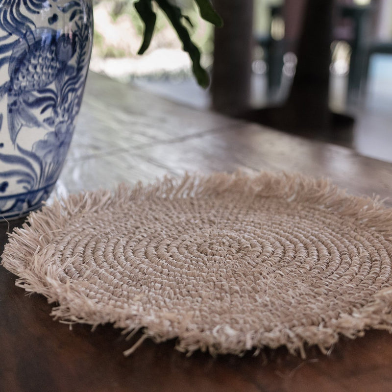 Placemat (set van 2, 4 of 6) AMBON | Placemat van Raffia | 35 cm diameter