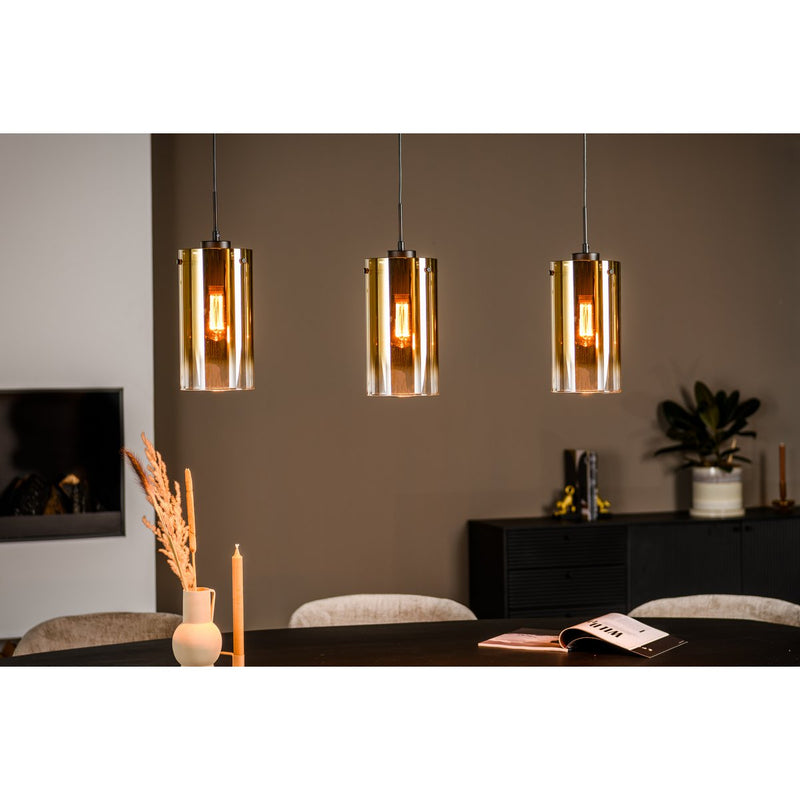 Hanglamp, 3-lichts, H850 goud