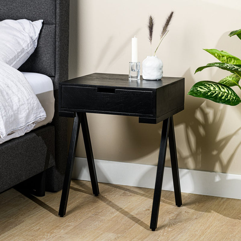 Bedside table, 1 drawer, M340 black