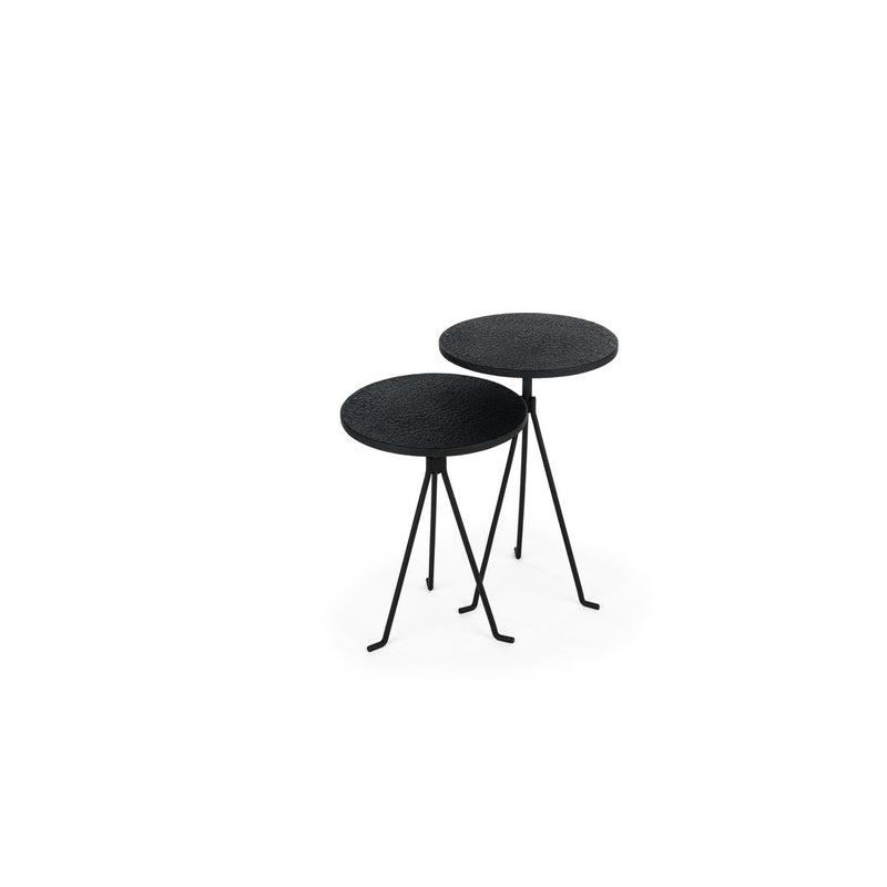 Round coffee table set of 2, Lava, B340 black