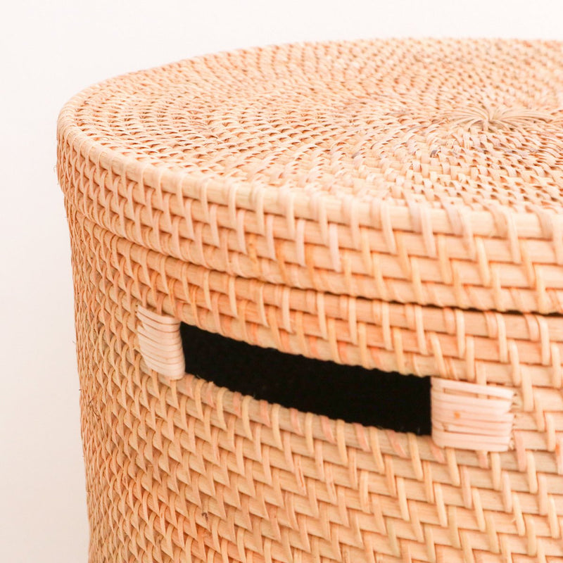 Laundry Basket with Lid Storage Basket made from Rattan SARI (2 sizes)