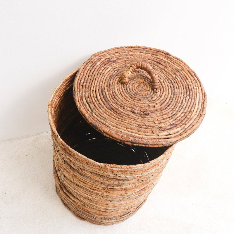 Laundry Basket with Lid OMBAK made from Banana Fibre