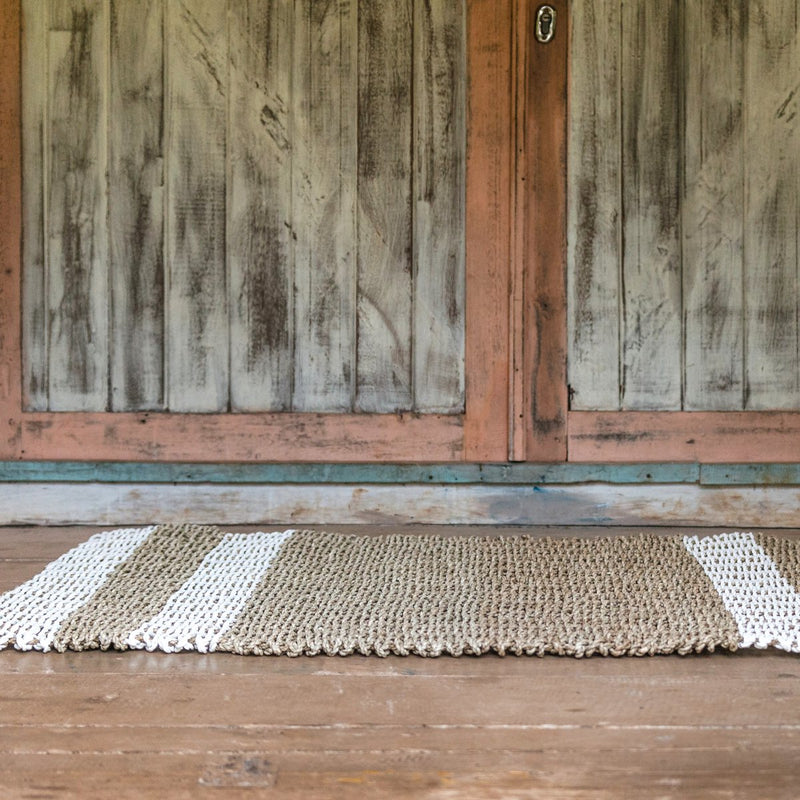 Seagrass carpet 120x60 cm SEWU | Striped Rug made of Seagrass