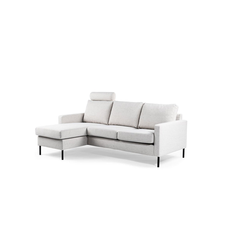 3 seater sofa CL L+R, with headrest, fabric Valente, V920 natural