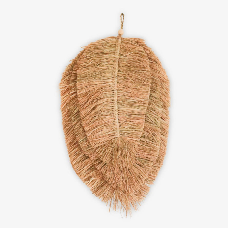 Tropical Wall Decor 50 cm Leaf-Shaped Handwoven from Raffia TIPIN