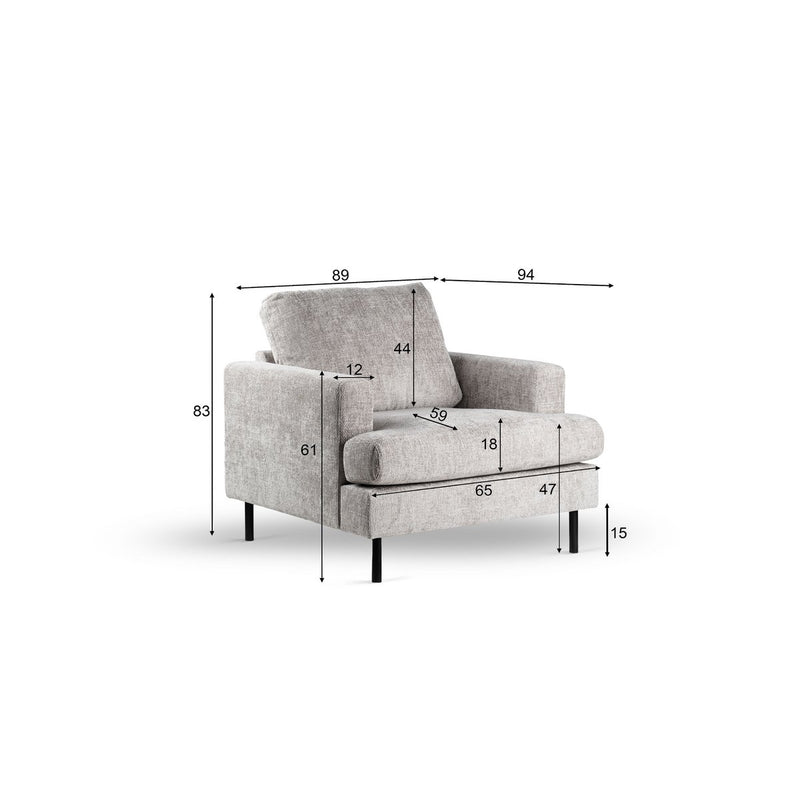 1 zits armchair, fabric Haga 30, E720 champagne